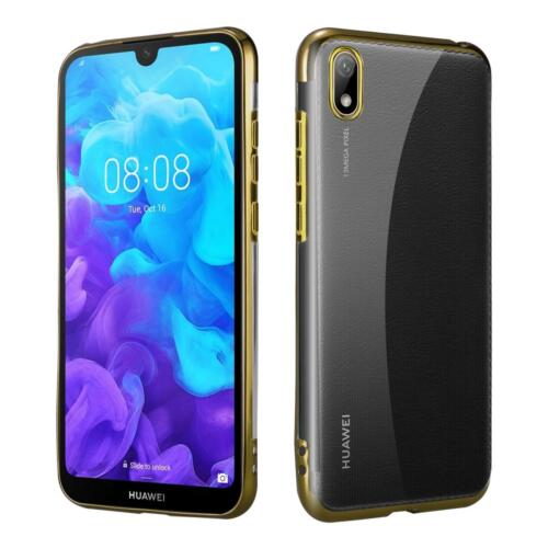 Huawei Honor 8S (KSE-LX9) Case Cover Silicone ElectroPlated Shockproof Phone Gel (Gold)