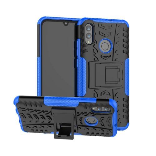 Huawei P30 (ELE-L09 / ELE-L29) Shockproof Phone Case Cover + Tempered Glass (Blue)