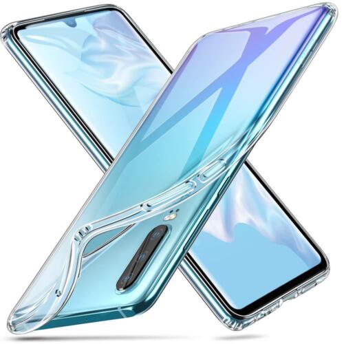 Huawei P30 ElectroPlated Bumper Gel Phone Case Cover + Tempered Glass 100% All (Clear)