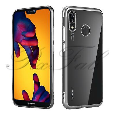 Huawei Y6 Pro 2019 {MRD-LX2} Metal Bumper Gel Phone Case Cover + Tempered Glass (SIlver)