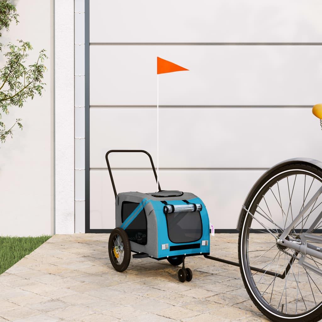 Hundetrailer til cykel i oxfordstof og jern - blå/sort Hundetrailer til cykel i oxfordstof og jern - blå/sort