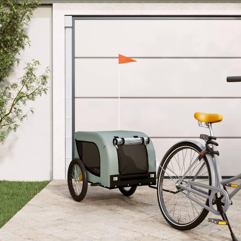Hundetrailer til cykel i oxfordstof og jern - grå/sort Hundetrailer til cykel i oxfordstof og jern - grå/sort