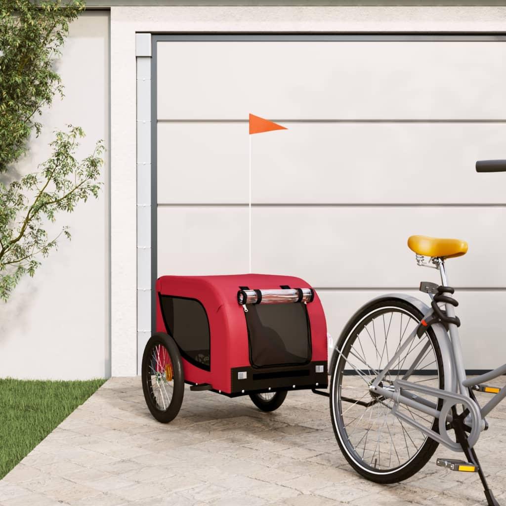 Hundetrailer til cykel i oxfordstof og jern - rød/sort Hundetrailer til cykel i oxfordstof og jern - rød/sort