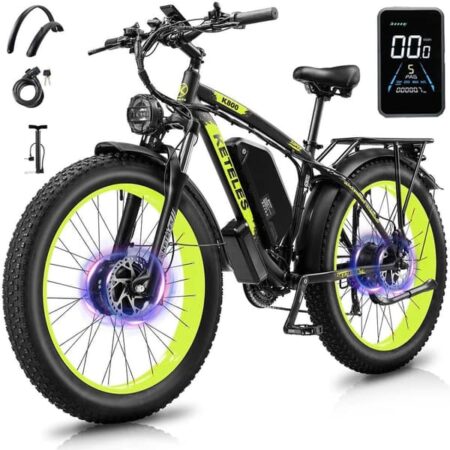 KETELES k800 voksen 2000W dobbeltmotor elcykel, 23AH batteri, 26*4.0 fedt dæk el mountainbike.
