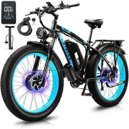 KETELES k800 voksen 2000W dobbeltmotor elcykel, 23AH batteri, 26*4.0 fedt dæk el mountainbike.