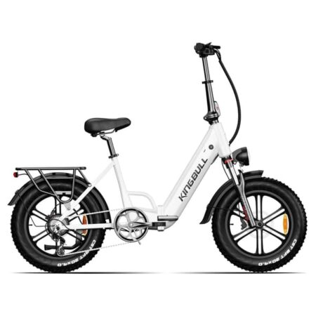 KINGBULL Literider 2.0 Foldbar Elcykel, 20×4.0 Fatbike, Hydrauliske Bremser, Hvid