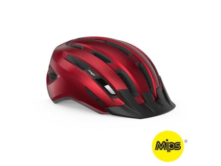 MET Cykelhjelm Downtown MIPS Red/Glossy - S/M (52-58)