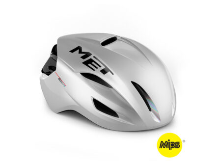 MET Manta Mips - Aero Cykelhjelm - Mat White Holopraphic - Str. 52-56 cm