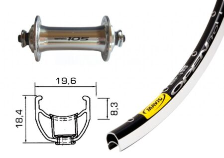 Mavic open pro sort forhjul Shimano 105 Nav