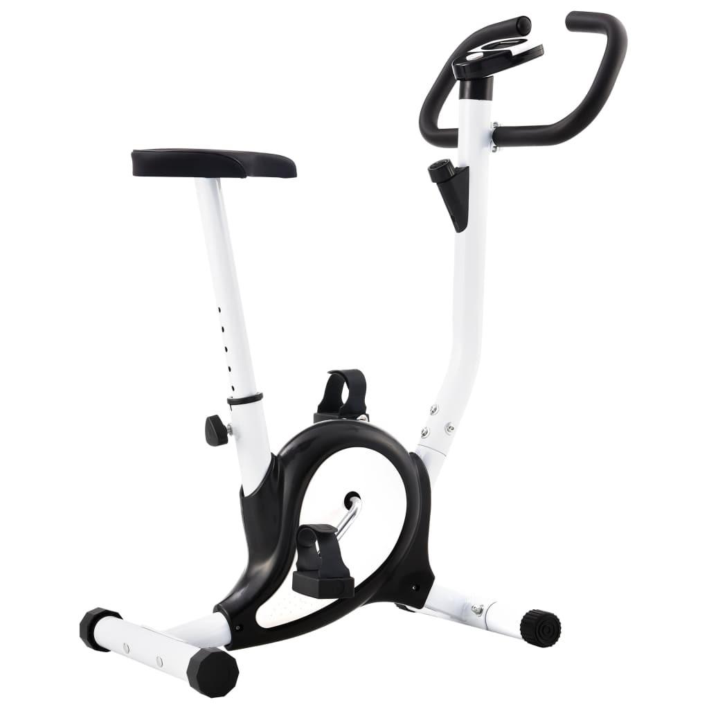 Motionscykel med bæltemodstand - sort/hvid, LCD og justerbar saddel Motionscykel med bæltemodstand - sort/hvid, LCD og justerbar saddel