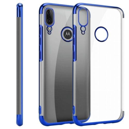 Moto E6 Plus XT2025 Slim Gel Silicone Bling Phone Case Cover (Blue)