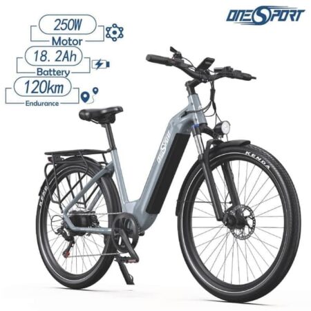 ONESPORT OT05 elektrisk cykel 36V 18,2Ah batteri 27,5 * 2,25 tommer dæk 7 hastigheder 250W motor elektrisk cykel -grå