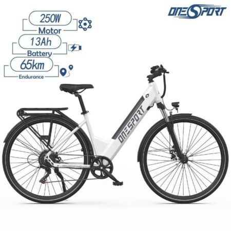 ONESPORT OT12 elcykel 27,5 tommer dæk 250W motor 36V13AH batteri 25 km/t maks hastighed elcykel - hvid