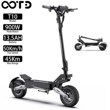 OOTD T10 11'' foldbar elcykel, top 900W motor, 13AH batteri, op til 50 km/t, offroad el-scooter