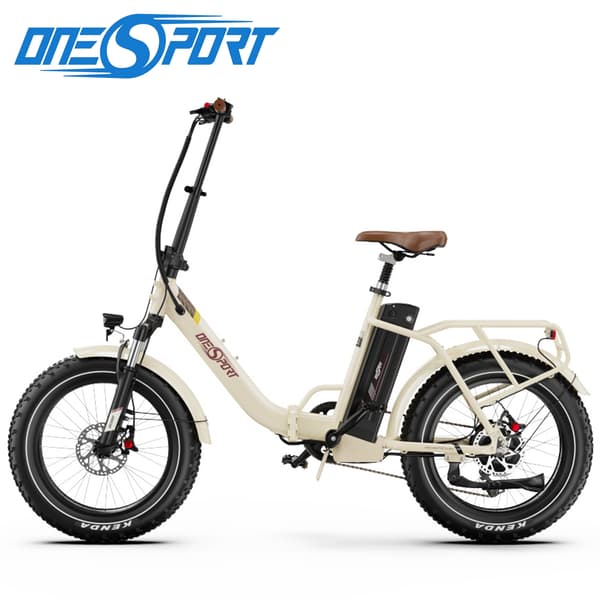 OneSport OT16 Max foldbar elcykel: 500W motor, 48V 18Ah batteri, 120 km maks. rækkevidde, 20"x4.0 brede dæk, Shimano 7-gear, off-white OneSport OT16 Max foldbar elcykel: 500W motor, 48V 18Ah batteri, 120 km maks. rækkevidde, 20"x4.0 brede dæk, Shimano 7-gear, off-white
