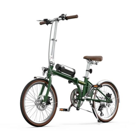 Onesport OT02 PRO Grøn - 250W | 36V 5,2Ah | 25km/t | 25km rækkevidde - Vintage foldbar elcykel med momentmåler og letvægtsdesign