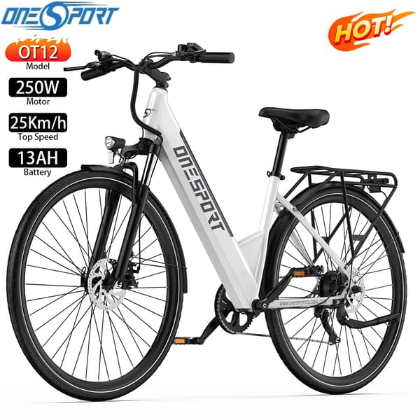Onesport OT12 City Elcykel, 250W Motor, 25 km/t Maks., 13AH Batteri, 40-65 km Rækkevidde, Shimano 7-speed, Skivebremser Onesport OT12 City Elcykel, 250W Motor, 25 km/t Maks., 13AH Batteri, 40-65 km Rækkevidde, Shimano 7-speed, Skivebremser