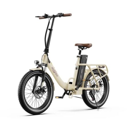 Onesport OT16-2 Hvid - 250W | 25km/t | 48V 17Ah | 100km rækkevidde - Foldbar elcykel med terrændæk og Shimano 7-trins