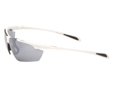 Ongear Croix de Fer - Cykelbrille med PC Smoke flash mirror linse - Mat hvid