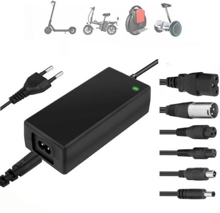 Oplader til elcykel, oplader til el-løbehjul, oplader til elcykel med 6 batteriopladningsporte