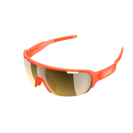 POC Half Blade Cykelbriller Fluorescent Orange Translucent Clarity Gold Mirror