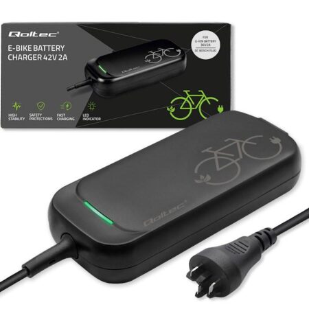 Qoltec hurtiglader til elcykel 42 V 2 A - Bosch-stik