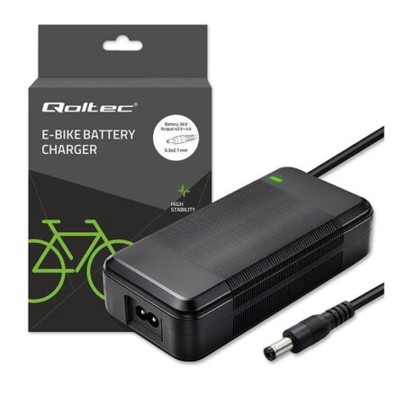 Qoltec hurtiglader til elcykel og elektrisk scooter 36 V / 42 V 4 A 5,5 x 2,1 mm med strømkabel