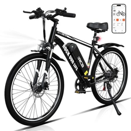 RCB Elektrisk Cykel 26 Tommer E-Cykel Urban Voksen, Motor 350W, Batteri 36V/10.4Ah, 7 Gear, APP Kontrol, Sort