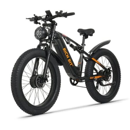 RICH BIT C01 48V 18Ah Lithiumbatteri 3000W Dual Motor Elcykel 26" Tykt dæk 150Nm Maksimalt Drejningsmoment 20A aftageligt fuldaffjedringsbjerg