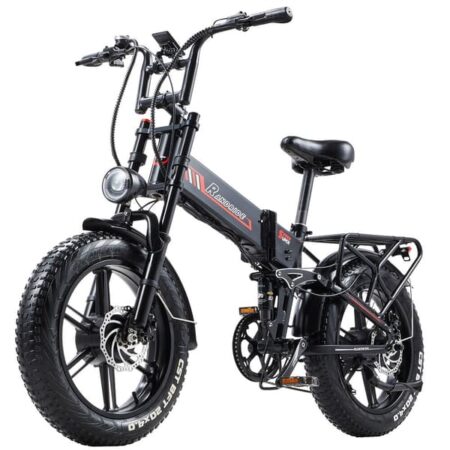 Randride YX20M-2 Sort - Fabriksdirekte: Dobbelte 1000W motorer, 2000W total effekt, 45 km/t, 48V 20Ah batteri, 90 km rækkevidde & 20" fedtdæk - til eventyr og pendling