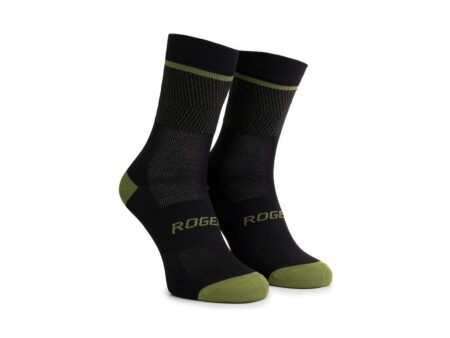 Rogelli Hero 2 Cykelstrømper Sort/Grøn (Skostørrelse: 36-39)