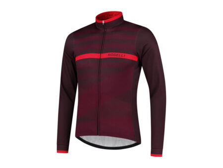 Rogelli Stripe cykeltrøje lange ærmer bordeaux lilla rød herre