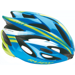 Rudy Project Rush cykelhjelm, shiny azur/neonlime - OUTLET - Small (51-55 cm)