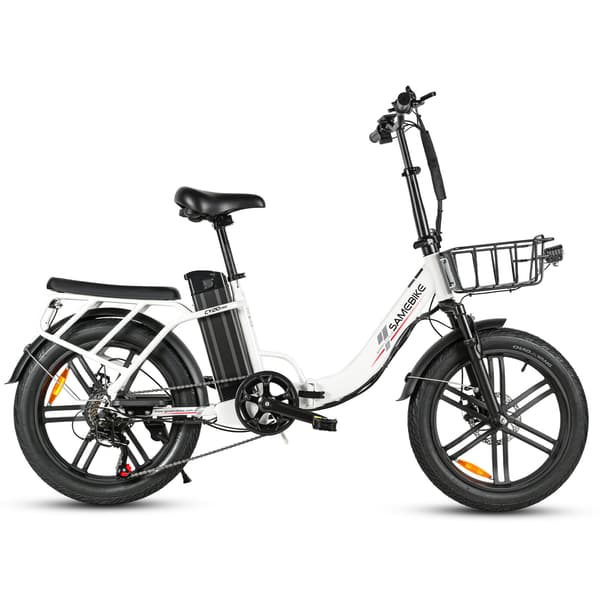 SAMEBIKE CY20 PRO folde elcykel, 20×3,0 tommer fat dæk E-cykel med 500W motor, 36V 13Ah aftageligt batteri, mekaniske skivebremser og frontkurv SAMEBIKE CY20 PRO folde elcykel, 20×3,0 tommer fat dæk E-cykel med 500W motor, 36V 13Ah aftageligt batteri, mekaniske skivebremser og frontkurv