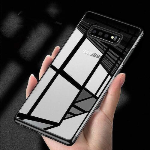 SAMSUNG Galaxy S10+ Plus (6.4") ElectroPlated Metal Bumper Gel Phone Case Cover (Black)