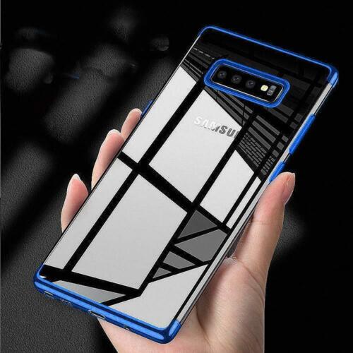 SAMSUNG Galaxy S10+ Plus (6.4") ElectroPlated Metal Bumper Gel Phone Case Cover (Blue)
