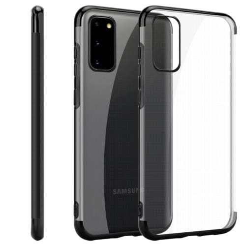 SAMSUNG Galaxy S20 Plus (6.7") Metallic TPU Phone Case Cover (Black)