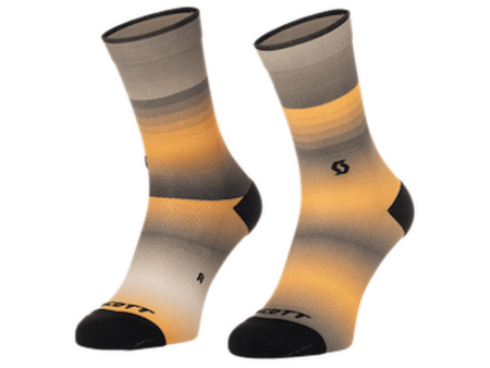 SCOTT Crew Gradient Stripes - Cykelstrømper - Beige/Orange - Str. 42-44 (L)