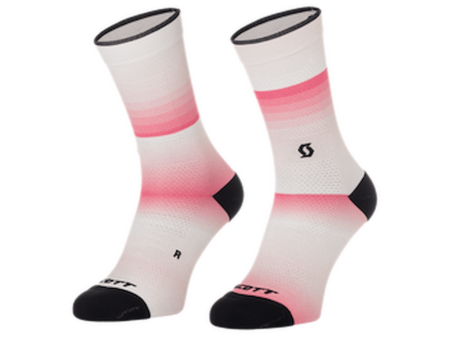 SCOTT Crew Gradient Stripes cykelstrømper pink/hvid