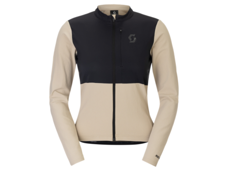 SCOTT Endurance Warm cykeltrøje lange ærmer portobello beige/sort dame