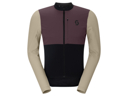 SCOTT Endurance Warm cykeltrøje lange ærmer sort/cocoa red herre