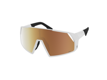 SCOTT Pro Shield LS cykelbriller hvid/AMP LS Gold Chrome