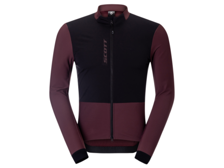 SCOTT Pro Warm Wind Breaker cykeltrøje lange ærmer cocoa red/sort herre