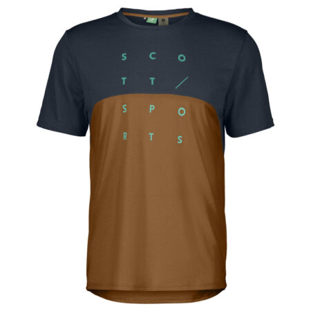 SCOTT SCO cykeltrøje korte ærmer Trail Flow DRI dark blue/bread brown herre