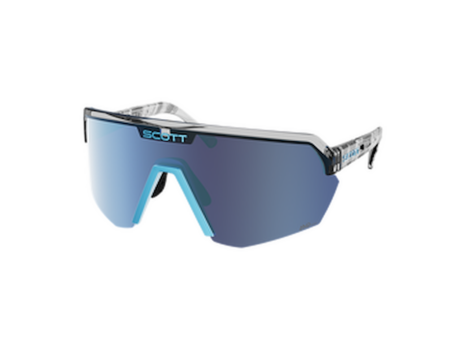 SCOTT Sport Shield cykelbriller sort/Neon Blå/AMP Blue Chrome