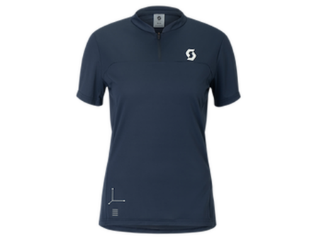 SCOTT Vertic Zip Tee - Cykeltrøje - Korte ærmer - Dame - Mørkeblå - Str. L