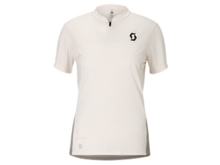 SCOTT Vertic Zip Tee cykeltrøje korte ærmer hvid/beige dame