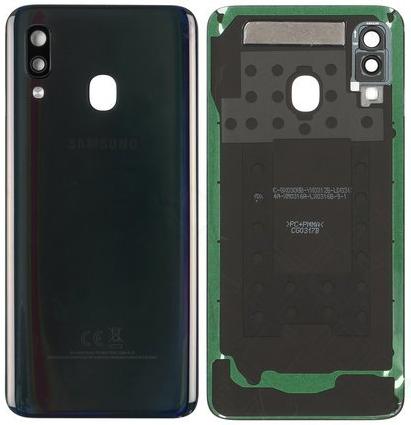 Samsung Galaxy A40 Bag / Batteri Cover Original - Sort