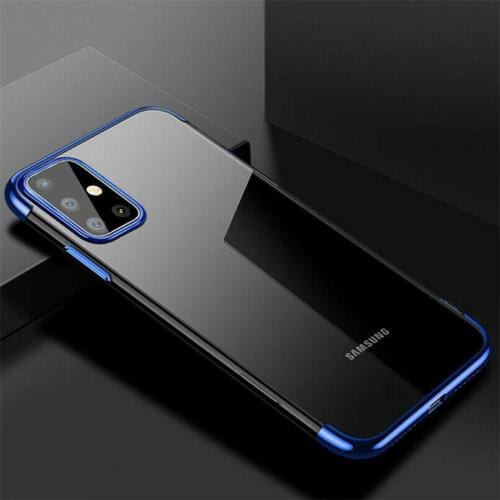 Samsung Galaxy A51 SM-A515F TOUGH Gel Phone Case Cover Tempered Glass (Blue)