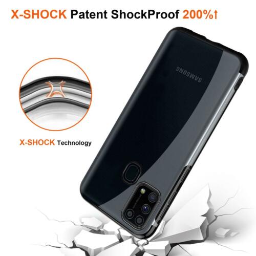Samsung Galaxy M31 (6.4") SM-M... Case Shockproof Slim Plated Bumper Gel Phone Cover (Black)